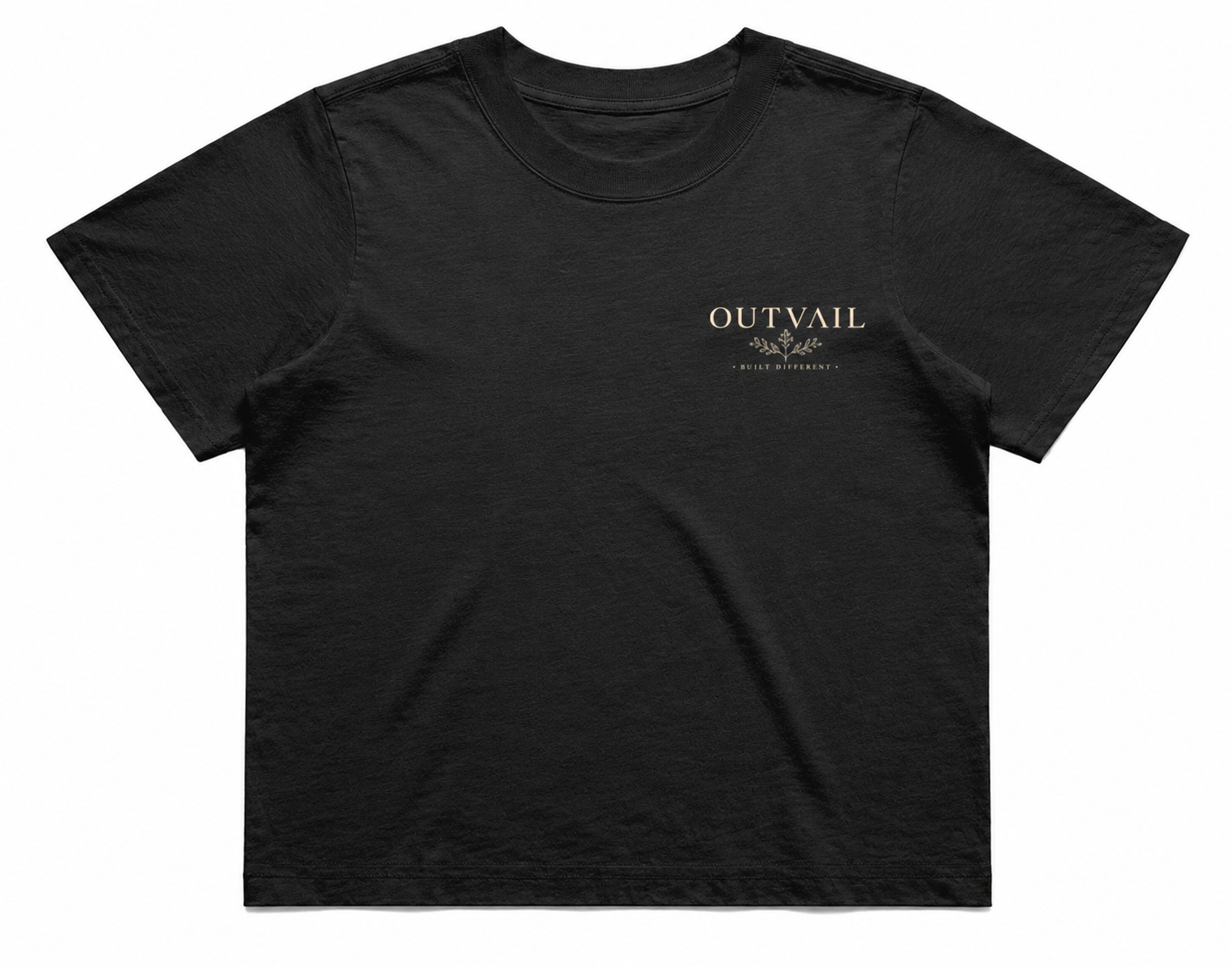 OUTVΛIL Built Different Faded Crop Tee