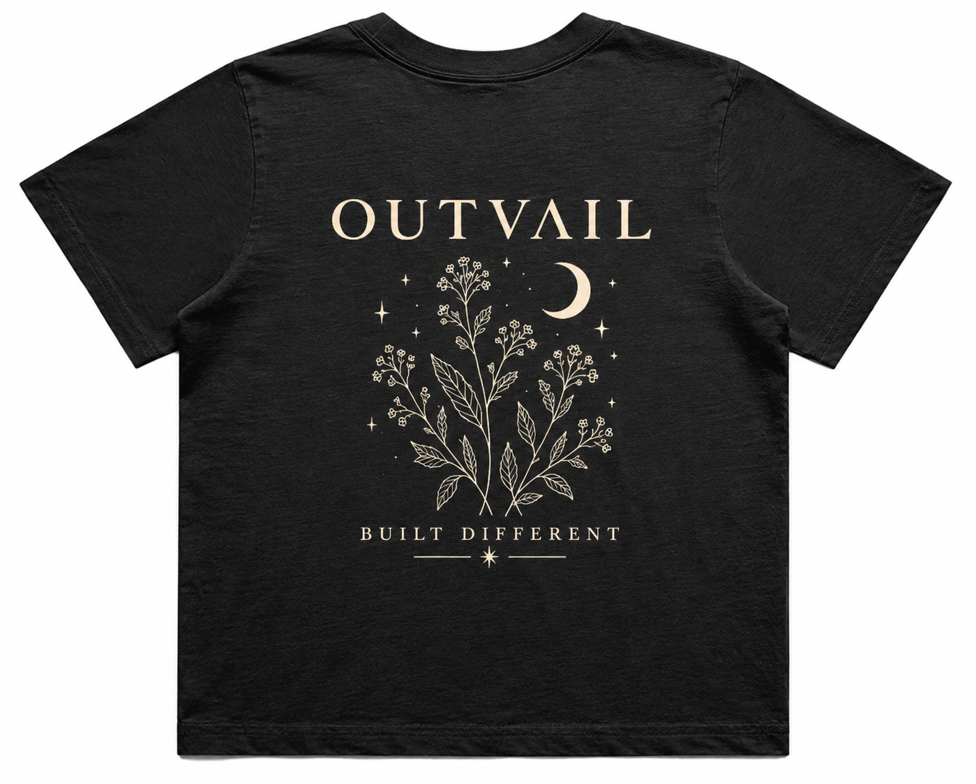 OUTVΛIL Built Different Faded Crop Tee