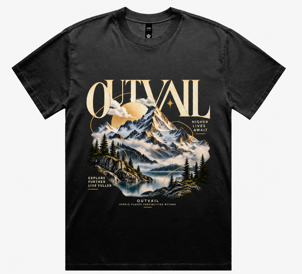 OUTVAIL Higher Ground Tee - Faded Black