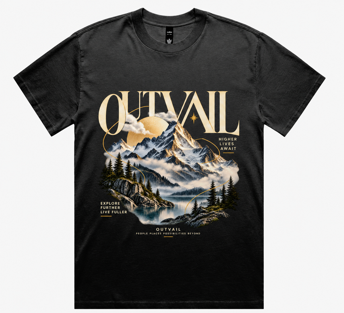 OUTVAIL Higher Ground Tee - Faded Black