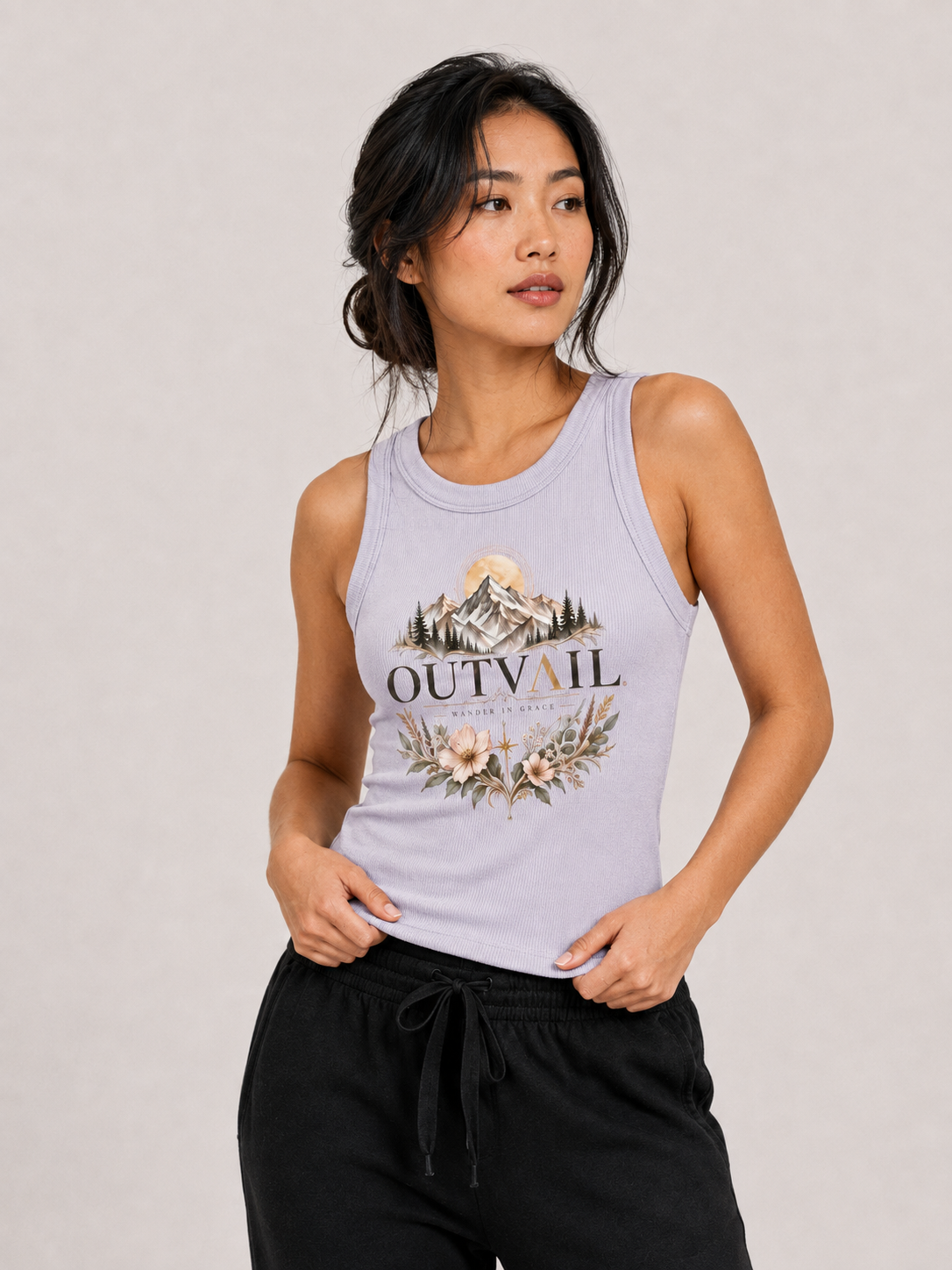 OUTVAIL Alpine Bloom Organic Rib Tank