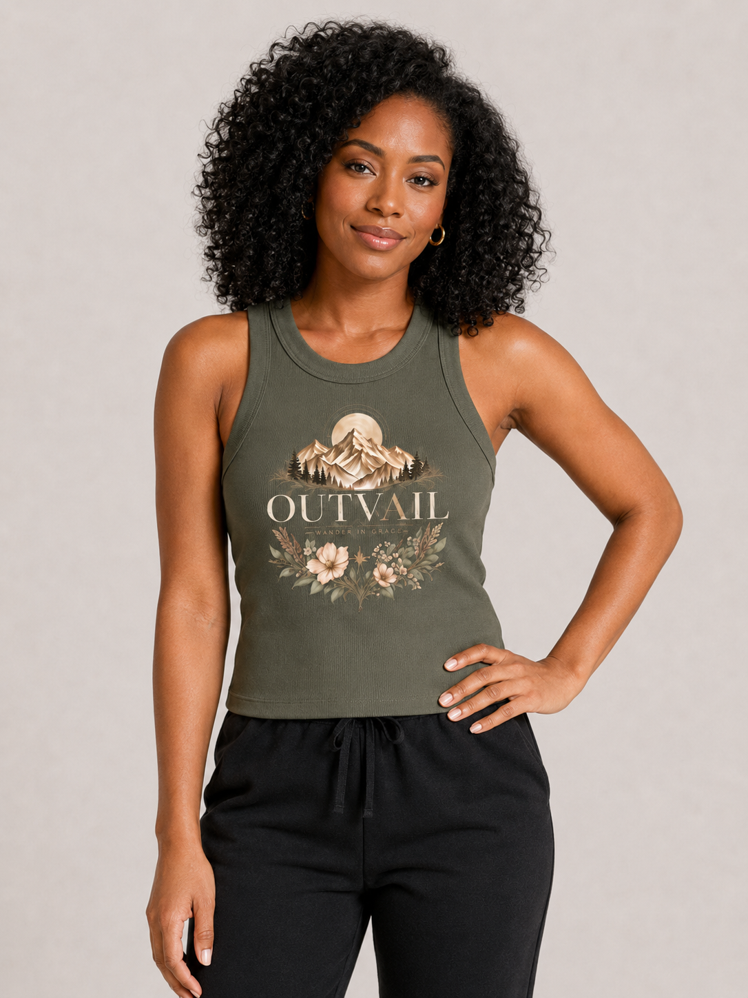 OUTVAIL Alpine Bloom Organic Rib Tank