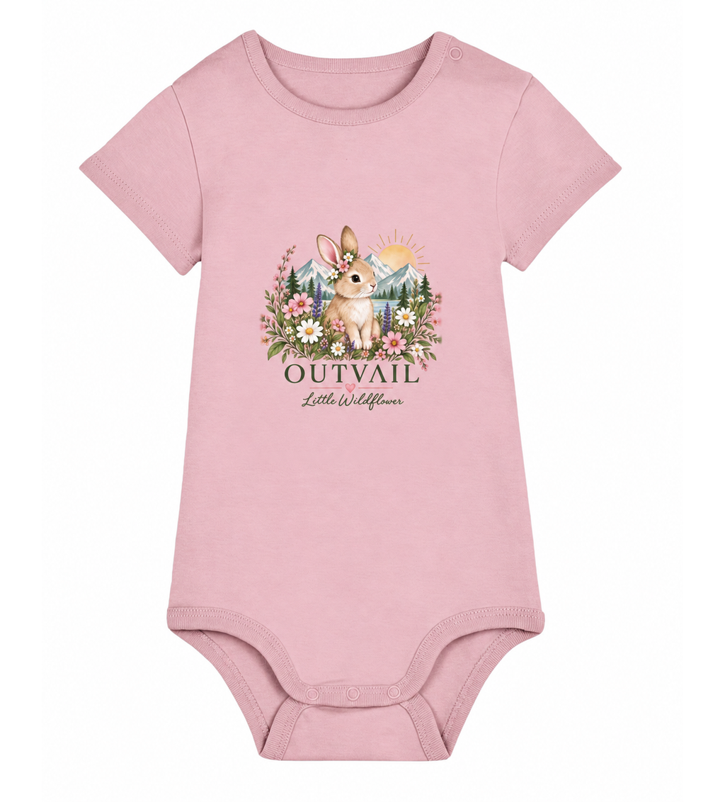 OUTVAIL Little Wildflower Organic Baby Bodysuit – Pink