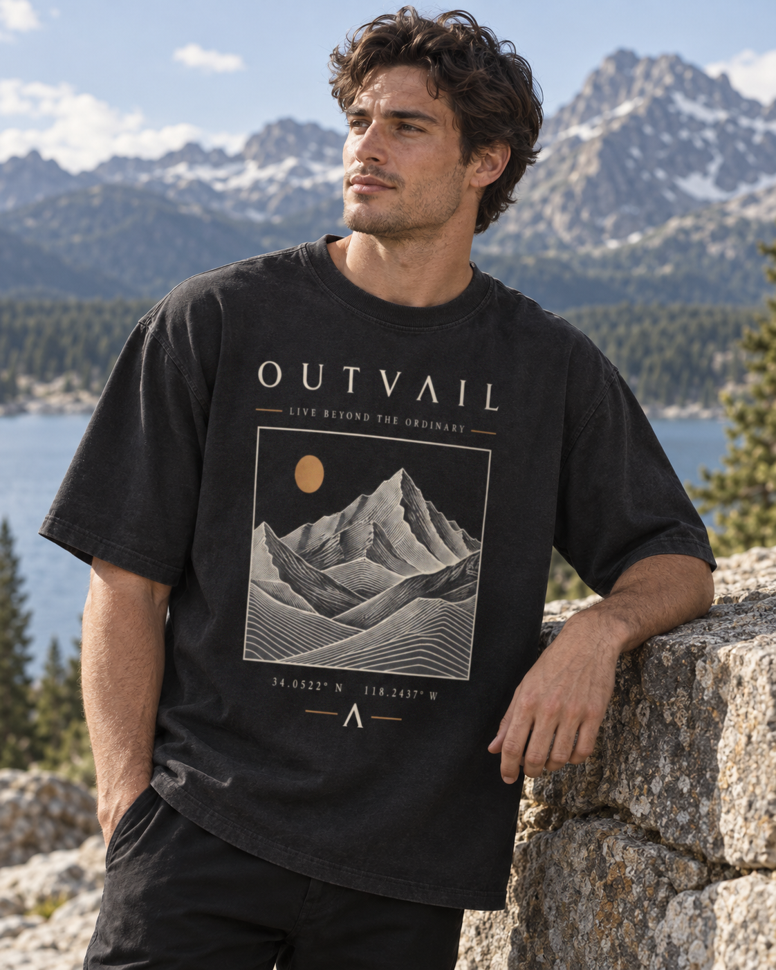 OUTVAIL Alpine Reserve Tee – Faded Black