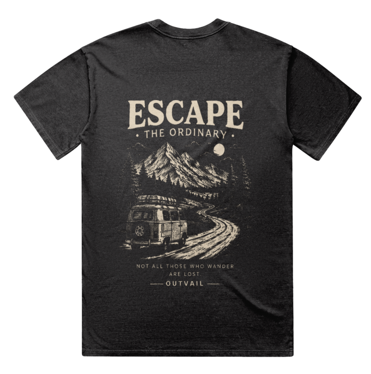 OUTVAIL Escape the Ordinary Washed Graphic Tee